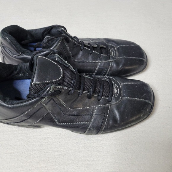Steve Madden Shoes Mens 12 Baller Black Leather Casual Comfort - Picture 4 of 16